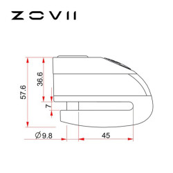 CADEADO DE DISCO C/ ALARME ZOVII