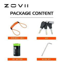 CADEADO DE DISCO C/ ALARME ZOVII